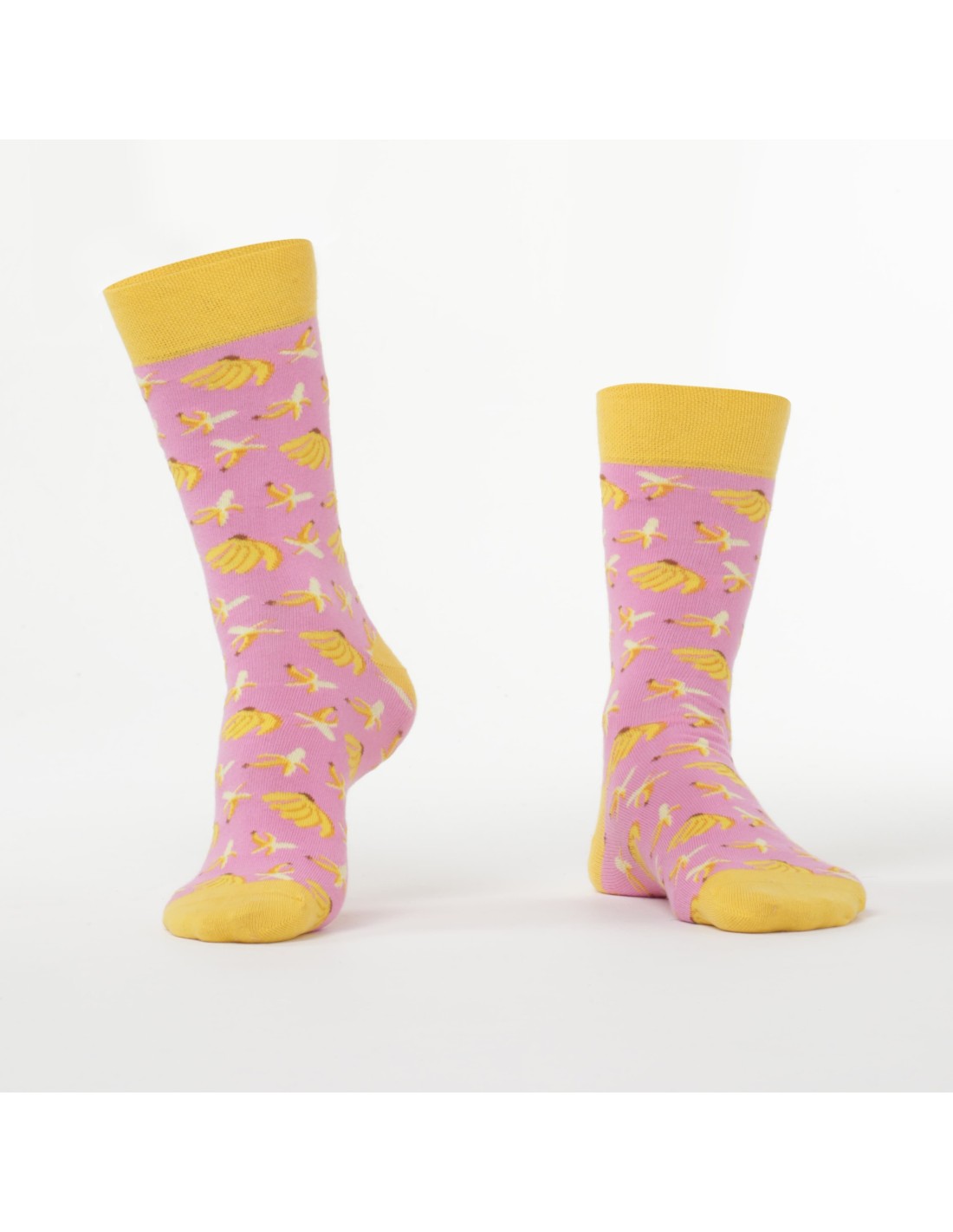 Pink women\'s socks with bananas SD06 - Online store - Boutique